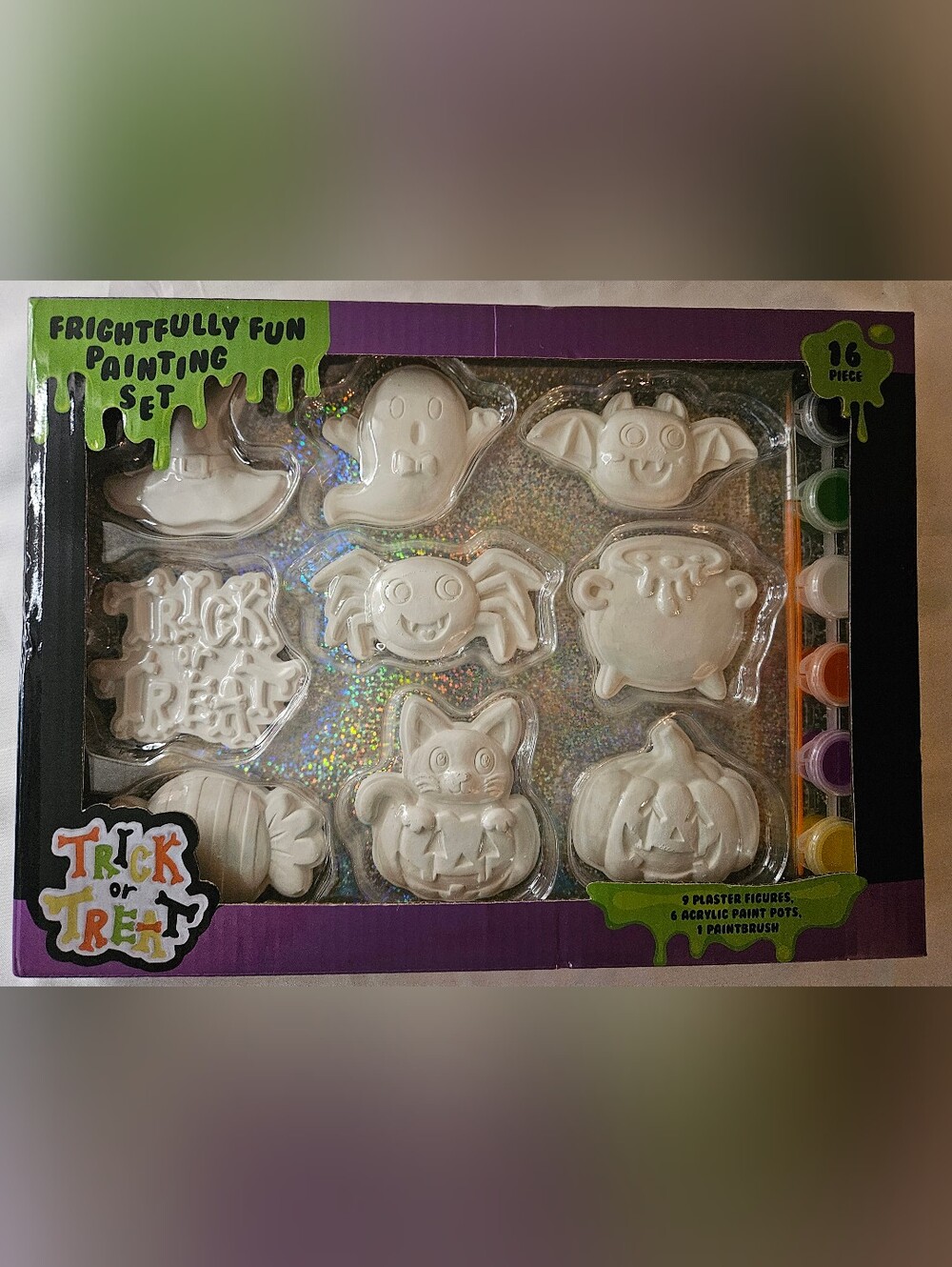 Halloween Frightfully Fun Painting Set 16 Pc Craft Kit NEW